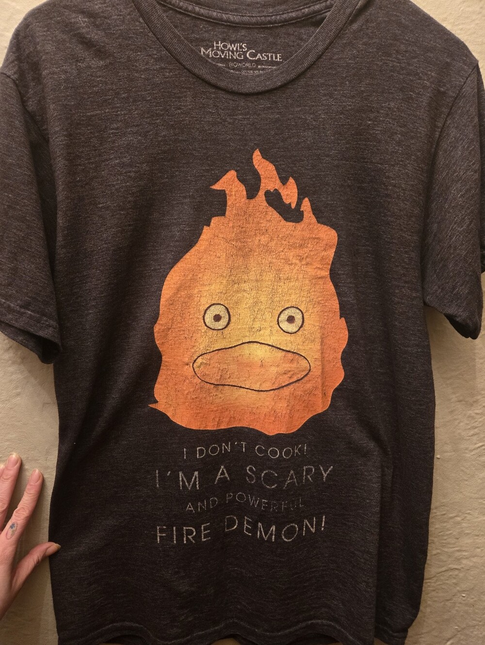 Y2K 2004 Studio Ghibli Howl’s Moving Castle Calcifer Anime Graphic Tee M
